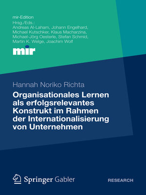 cover image of Organisationales Lernen als erfolgsrelevantes Konstrukt im Rahmen der Internationalisierung von Unternehmen